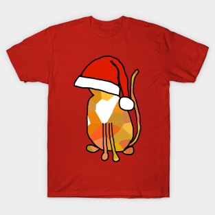 Christmas Ginger Cat in a Santa Hat T-Shirt